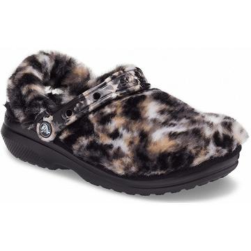 Crocs Classic Fur Sure Klumpa Női Fekete | HU 0095JPQJ